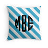 Blue White Stripe Monogram Tote Bag